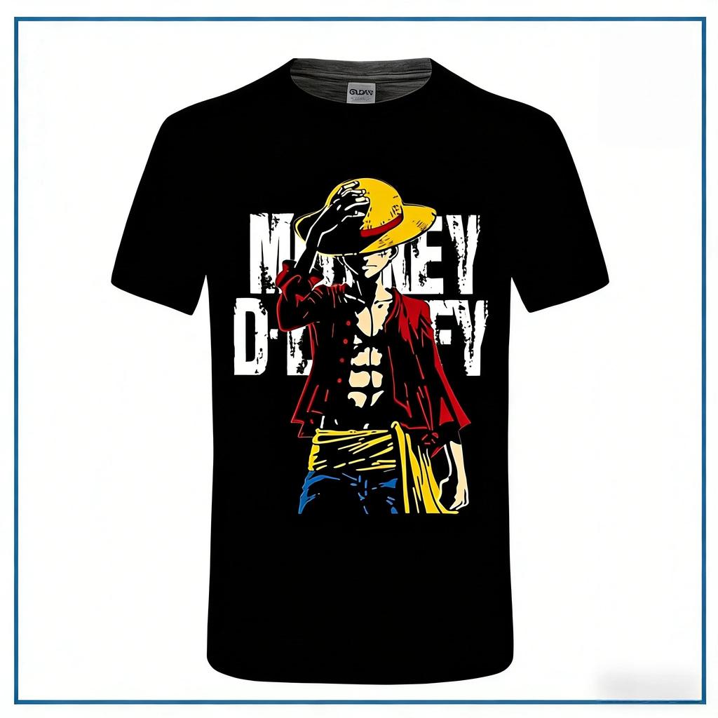 2026 Новый летний мужской и женский футболка с коротким рукавом One Piece Шанкс Японское аниме Нишевая футболка Мальчишеская Родитель-ребенок Наряды...