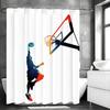 Шторка для душа с принтом Junior Shooter Basketball, Декоративная шторка для ванной комнаты, Водонепроницаемая шторка для душа с крючками