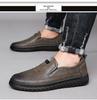 Men's Genuine Leather Breathable Casual Non-Slip Driving Shoes for Autumn/Winter - Mid-Aged Dad Style.
