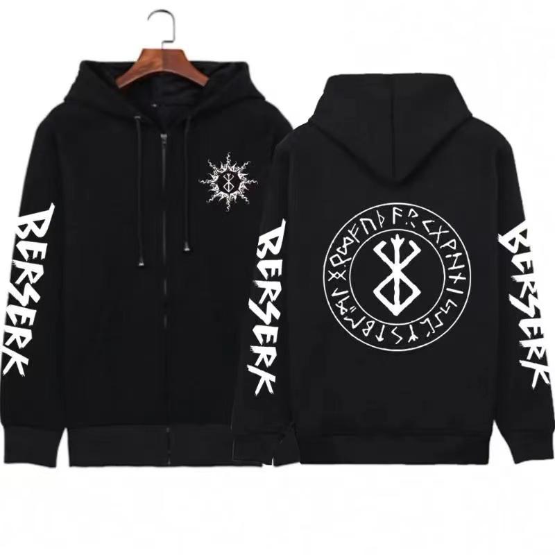 Anime Berserk Zipper Hoodies Men Women Harajuku Fashion