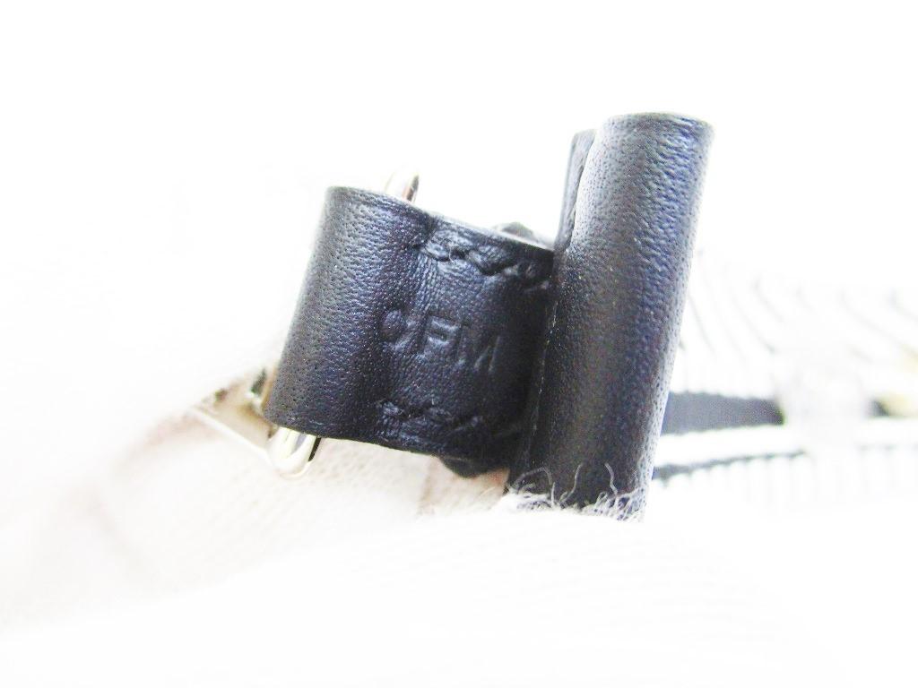 Оригинальный браслет-манжета HERMES Черный Белый Холст Кожа Collier de Chien #6972 Открытая коробка