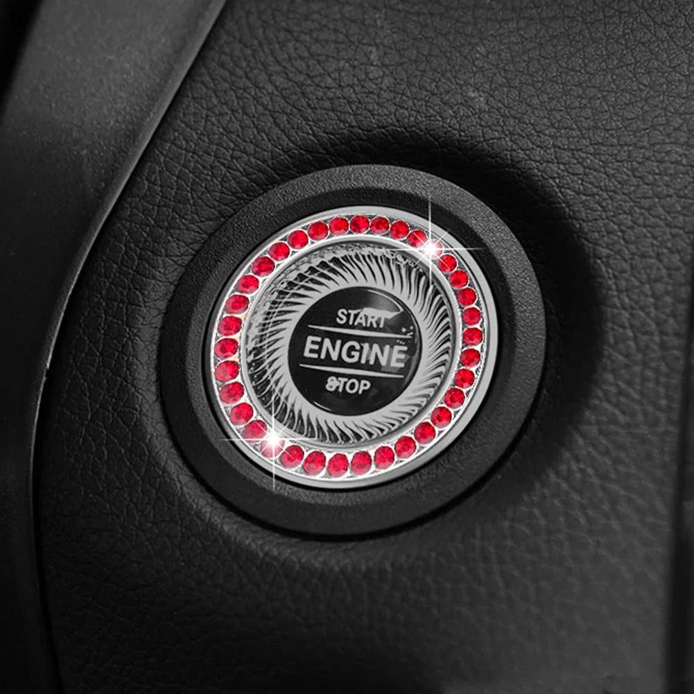 Crystal Engine Ignition Onekey Start Stop кнопочный переключатель защитный чехол Bling Girls автомобильные аксессуары Декор салона автомобиля