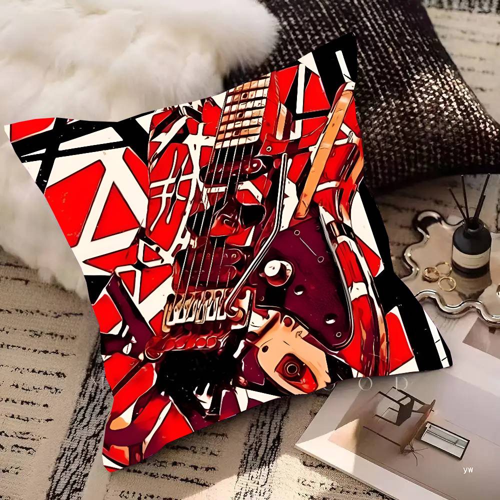 Eddie Van Halen Music Pillow Case Square Pillow Bedroom Sofa Leisure Comfort Cushion Car Living Room Home Decoration