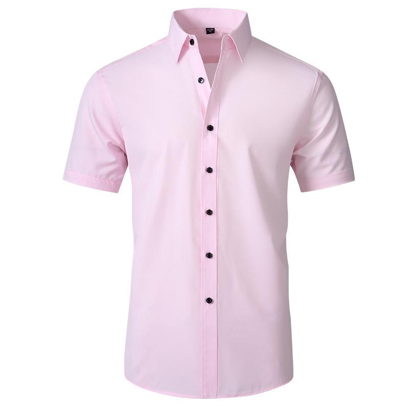Мужская приталенная рубашка, корейский стиль, business casual, легкая рубашка, минималистичная, без эластичности, на пуговицах