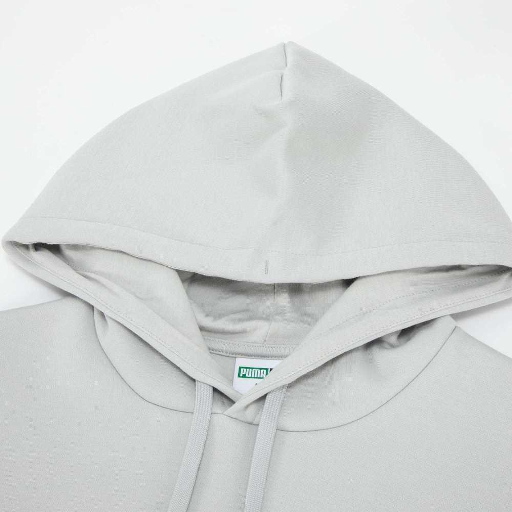Puma Сплошной цветной логотип, свободная спортивная толстовка с капюшоном, унисекс, светло-серая 627879-09