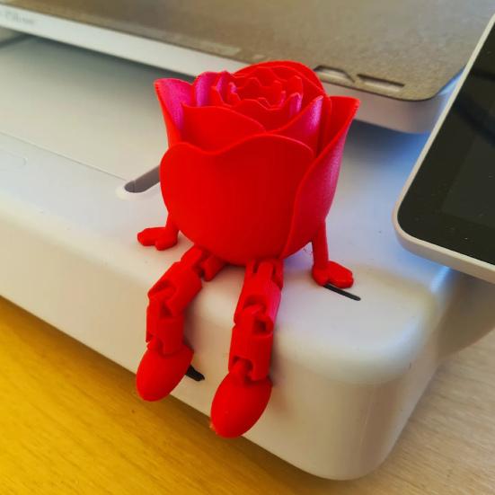 Фигурки роз, напечатанные на 3D-принтере, ко Дню святого Валентина, подвижные суставы, украшения с регулируемой позой, креативная скульптура для домашнего декора