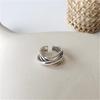 New Fashion Hipster Multi -Layer Irregular 925 Sterling Silver Jewelry Simple Smooth Winding Personality Opening Rings R099