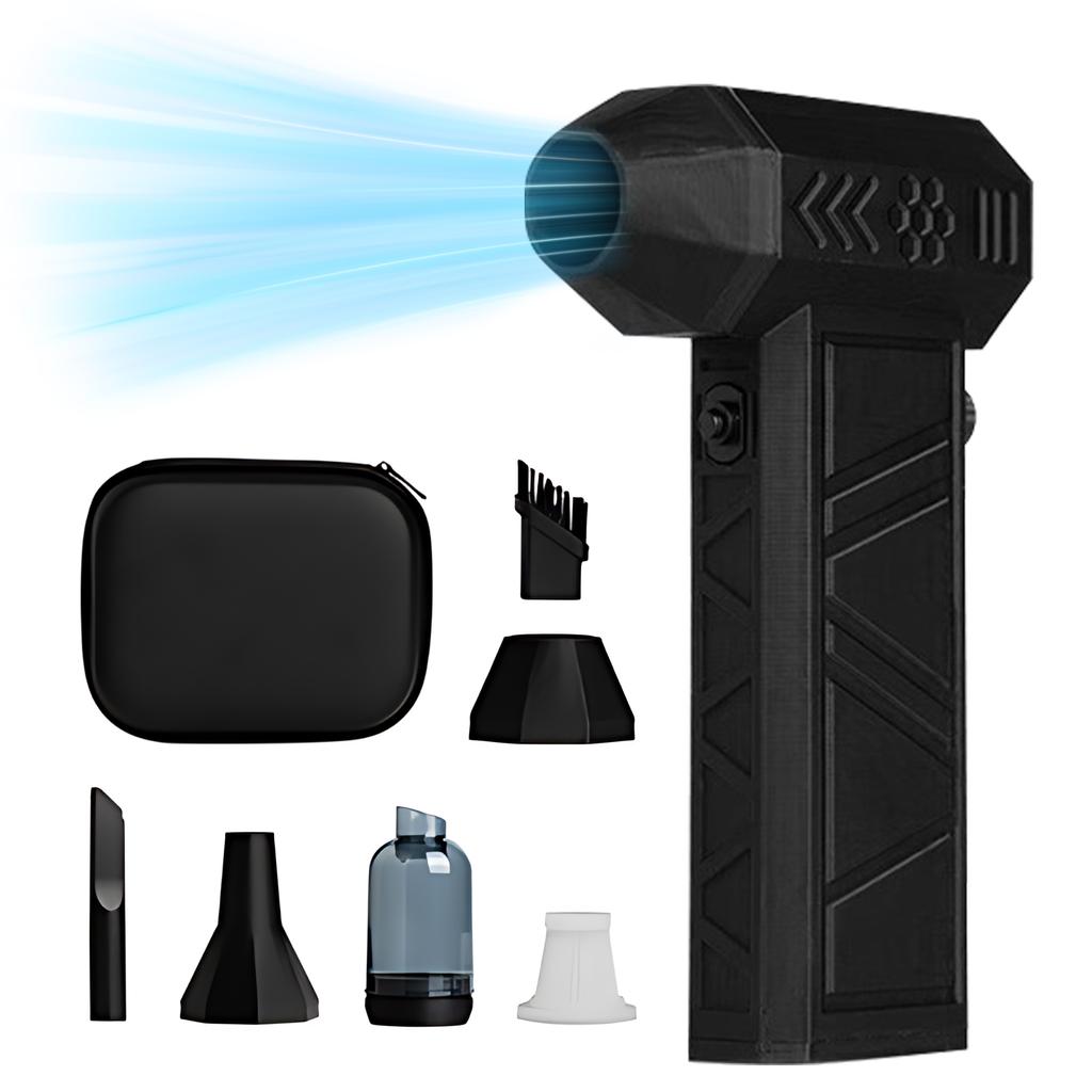 Electric Air Duster 140000RPM Brushless Motor Max.250g Blowing Force Stepless Wind Speed Adjustable