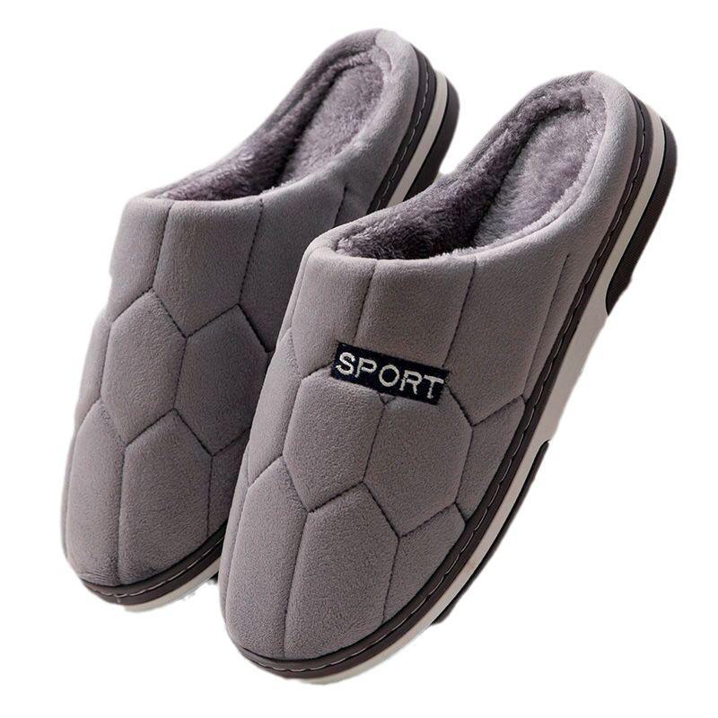 Мужские тапочки из хлопка с мягкой подошвой, очень большого размера: Уютная, нескользящая домашняя обувь для осени и зимы.