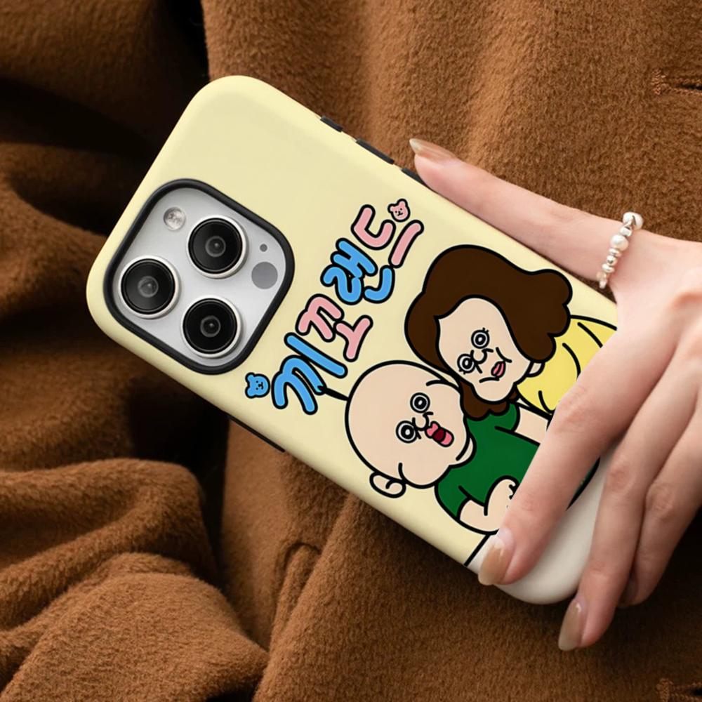 Мультяшный Милый Чехол Bbang Bbang для Телефона iPhone 16 15 14 13 12 11 Pro Max Plus Samsung S24 S23 Ultra Глянцевый HD Жесткий Поликарбонатный Чехол