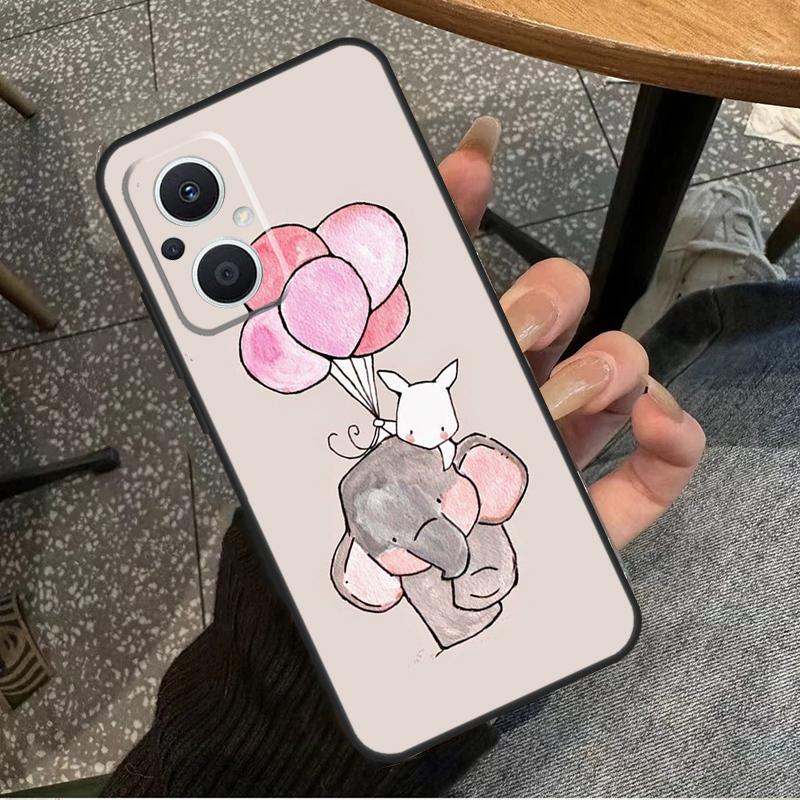 Cute Elephant Case For OPPO Reno 7 8 10 Pro 8T 2Z 4Z 5Z 6 Lite OPPO Find X6 Pro X2 X5 Lite X3 Neo Cover
