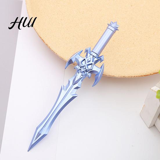 No Lag Gel Pen 2Pcs Ancient Swords Shape with Black Ink Martial Arts Weapon Design Smooth Writing Ballpoint for Students Novelty Stationery Gift Anime