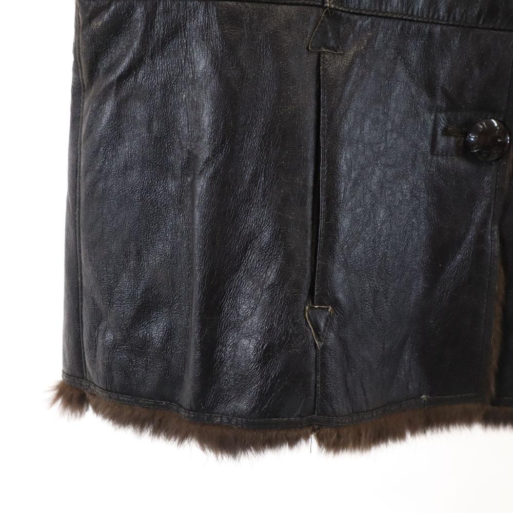 Balmain Кожаная куртка из кролика 11 Коричневая Женская Б/У