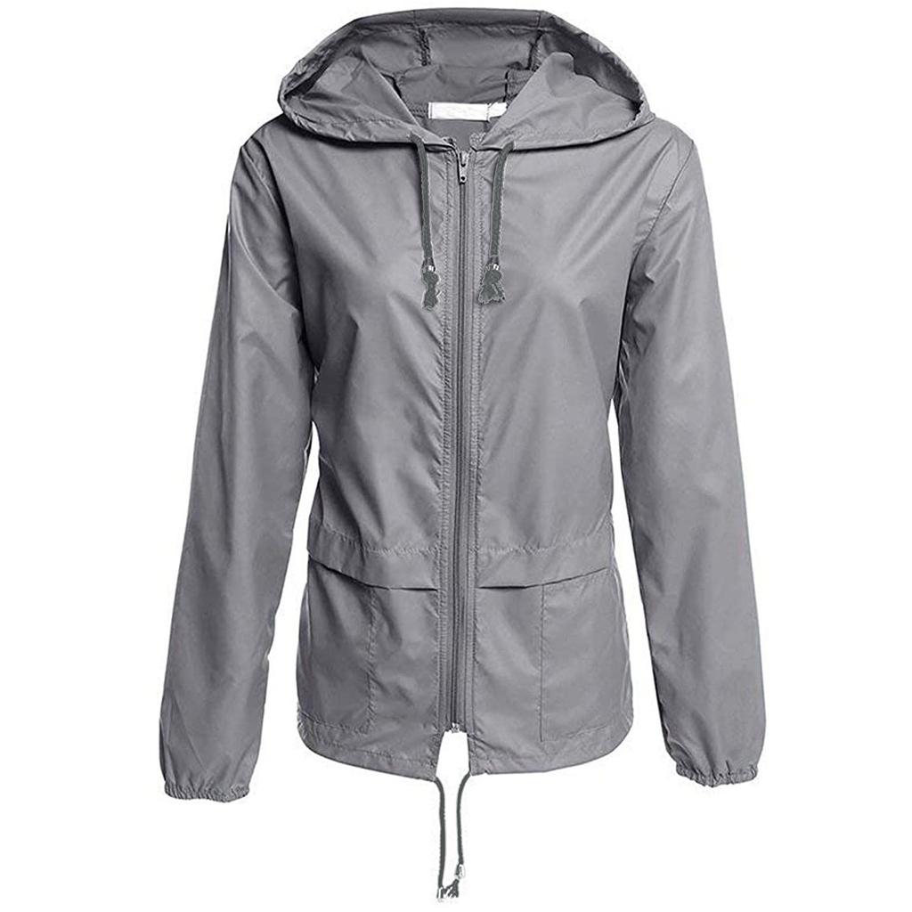 Модная женская однотонная куртка на молнии с капюшоном на открытом воздухе, солнцезащитный крем, свободное пальто, блузка