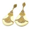 [M8133] - Designer Earrings 'Altaï' Beige Brown - 79x39 Mm