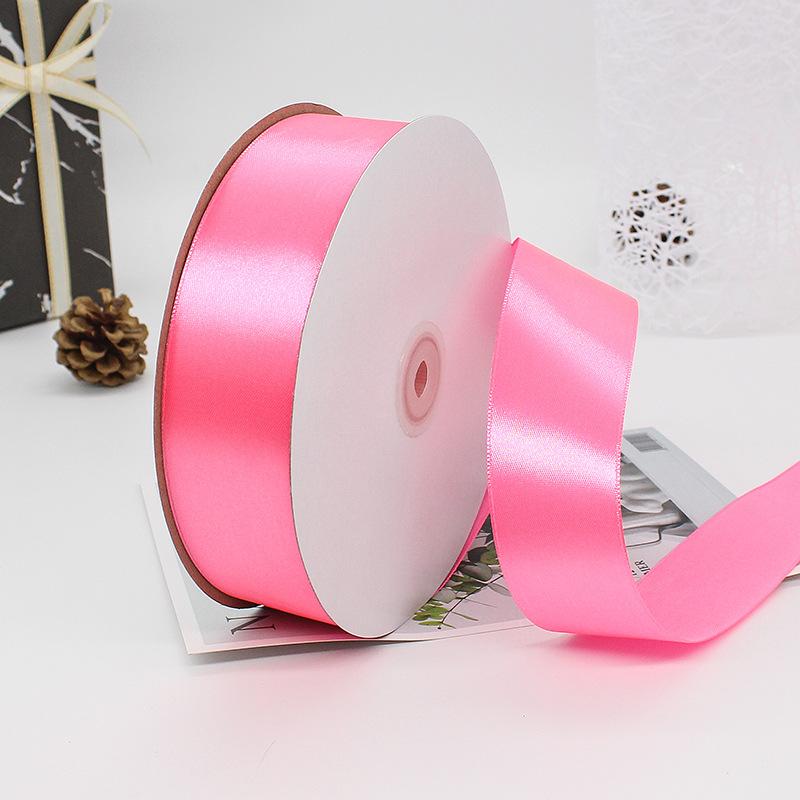 Single Face Ribbons 100% Polyester 20 Solid Color 4 cm Wide Ribbon 100Y for Birthday Decoration
