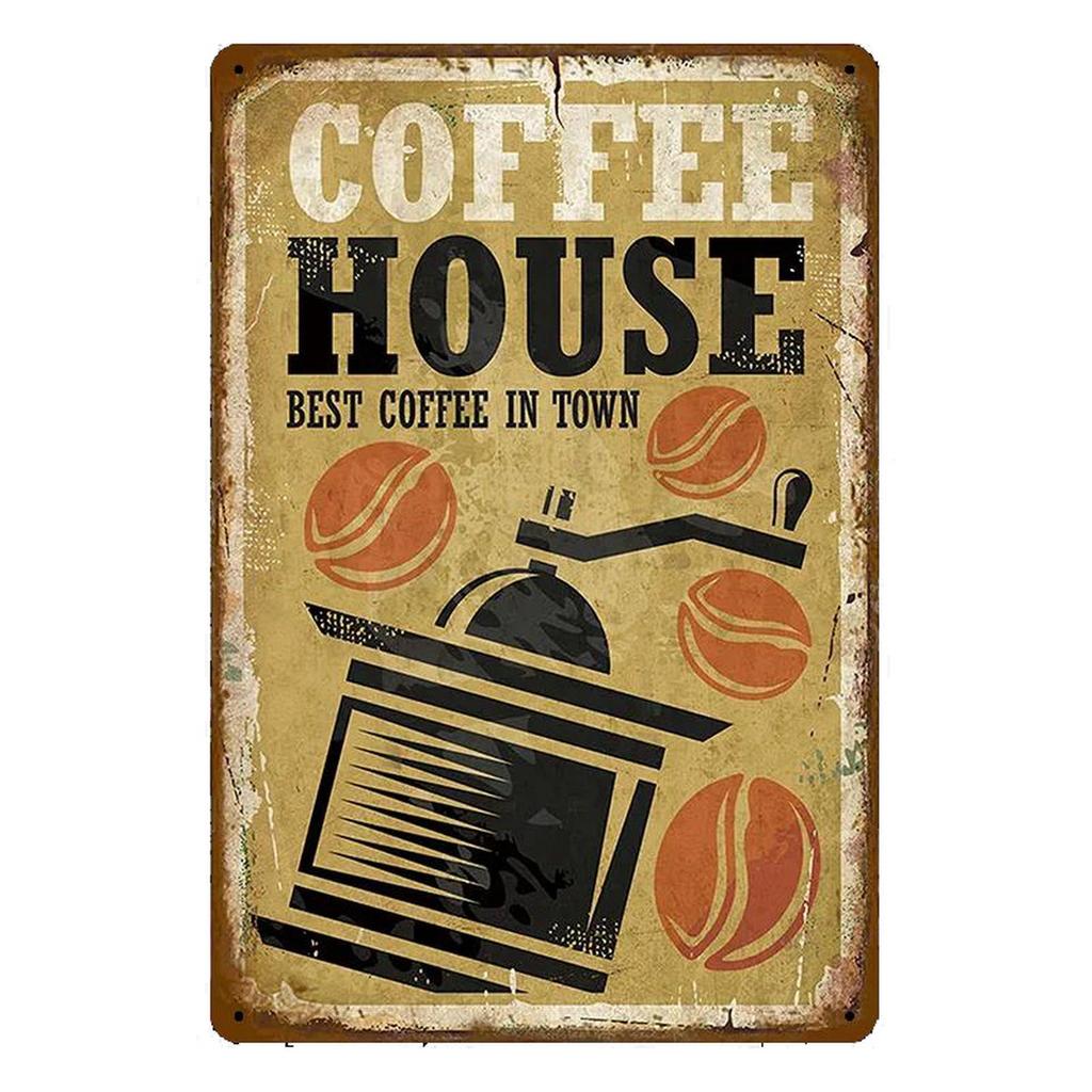 Vintage Coffee Metal Sign Retro Cafe Poster Tin Plaque for Home Bar Pub Kitchen Decoration Dark Roast Italian Coffee Art