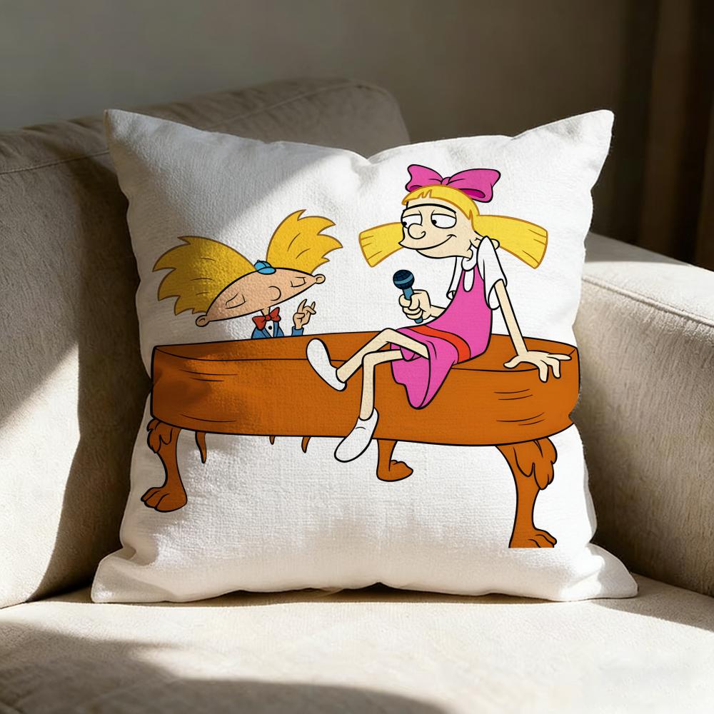 Hey Aarnold Cartoon Pillow Case Pillowcase Doublesided Printed Sofa Cushion Bedroom Headboard Pillow