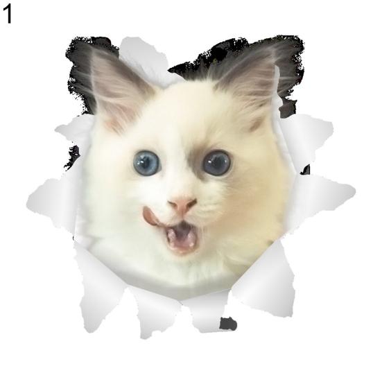 3D милый кот стены искусства стикер ванная комната туалет крышка наклейка домашний офис декор