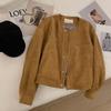 Короткая куртка женская корейская верблюжья мода с длинным рукавом летный костюм Harajuku однобортный свободный женский винтажный пальто