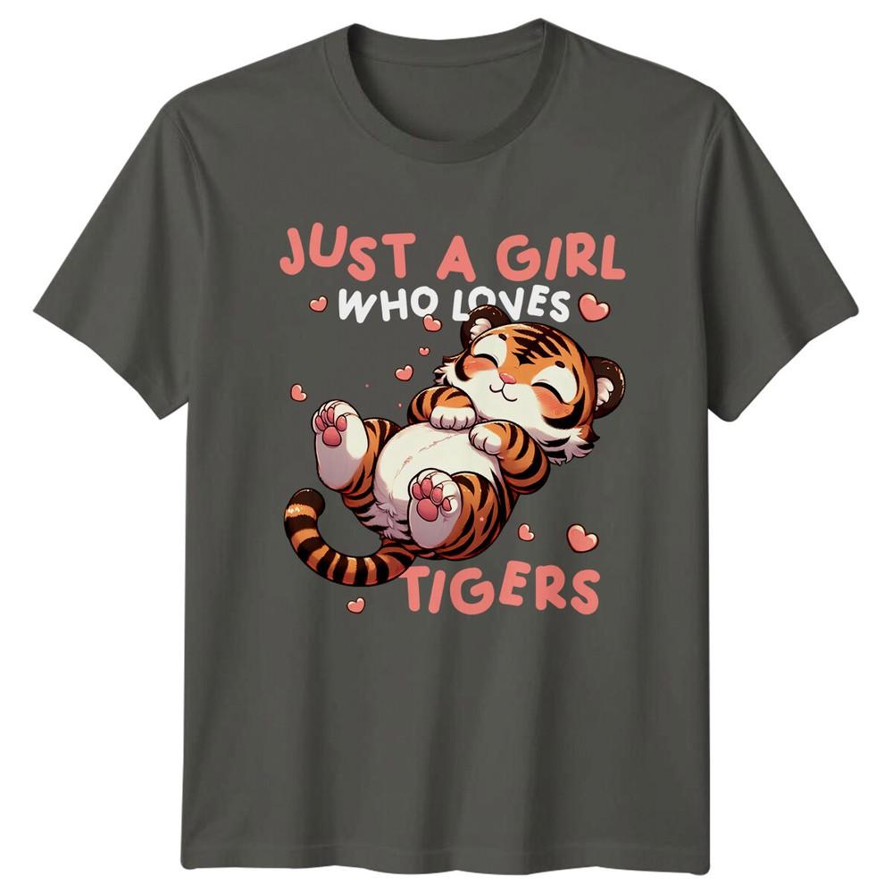Just A Girl Who Loves Tigers Cute Cartoon TShirt