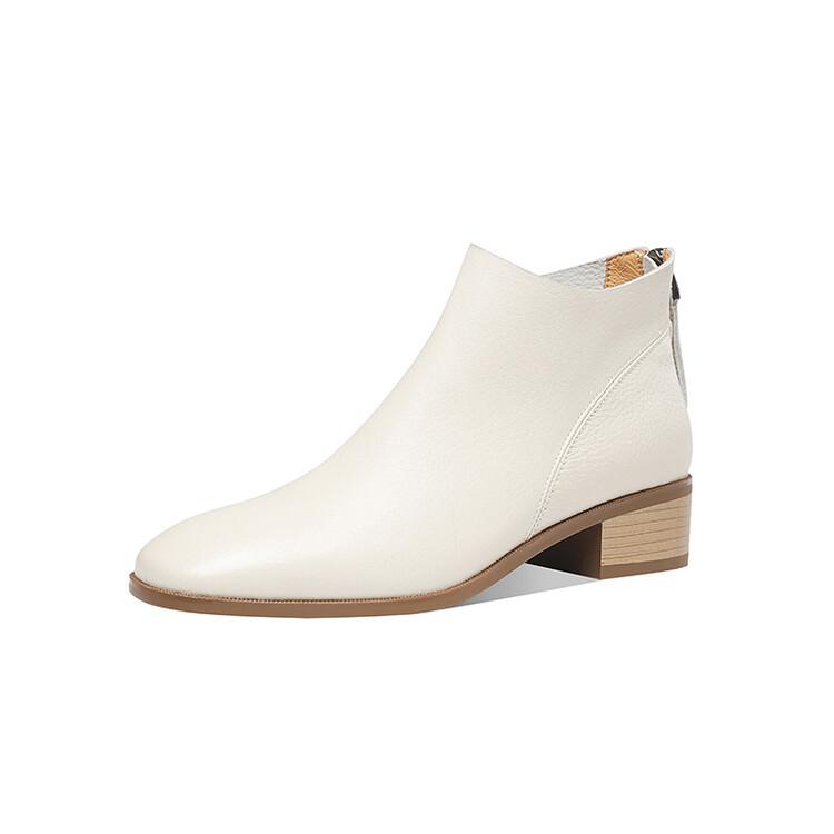 Модные новые осенние женские ботинки из натуральной кожи, повседневные короткие ботинки для женщин, модные ботинки на массивном каблуке, женская обувь, лаконичные ботильоны