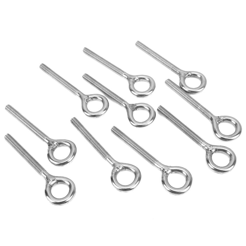 10Pcs Stainless Steel Ring Bolts M5 Eye Ring Bolt Durable Eye Bolt Pipeline Gate Valves