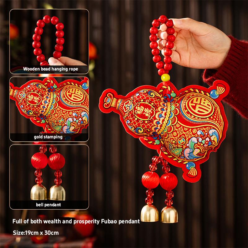 Cute Red Fu Bao Tassel Hanging Ornament Chinese Spring Festival Wall Door Pendant New Horse Year Home Decorations