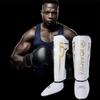 1 Pair High-Quality PU Leather Boxing Shin Guards Ankle Protector MMA Muay Thai Training Leg Warmers Light Kicking Shin Pads 1