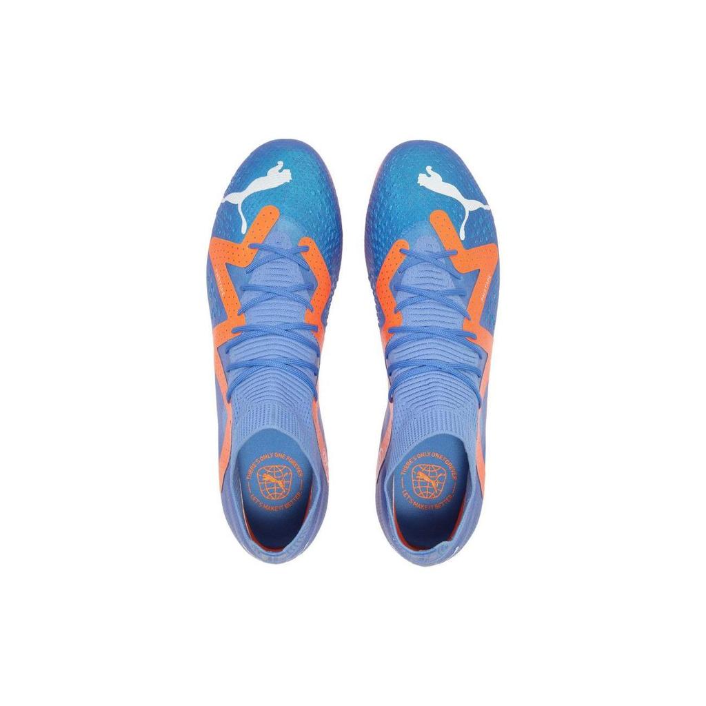 Puma Future Pro Круглый Носок Шнуровка MG (Резиновые короткие шипы) Тканевые футбольные бутсы Мужские футбольные бутсы Синие Оранжевые 107173-01