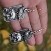 Мистические серьги-черепа Прочный цинковый металл Легкие серьги в готическом стиле с антикварной отделкой Для повседневного ношения