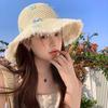 2025 новый пляжный отдых солнцезащитный крем с большими полями шляпа-ведро модная цветочная соломенная шляпа из шелка и саженцев для женщин лето