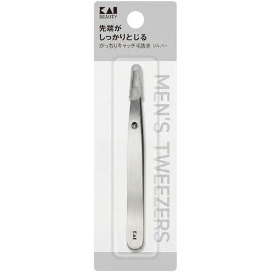 KAI Gacchiri Catch Tweezers Angled Tips Cap Eyebrows KQ1831