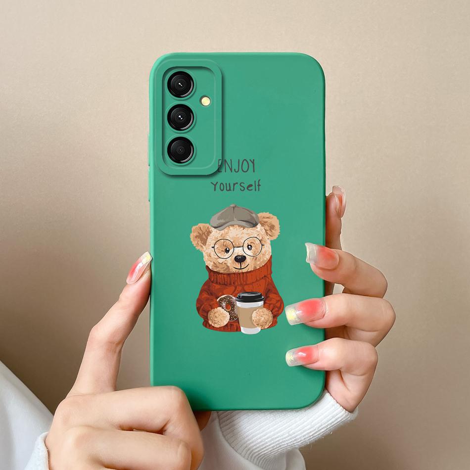 Чехол для Samsung Galaxy M35 5G Милый Котик Полное Покрытие Оболочка Телефона Для Samsung M 35 Противоударные Мягкие Жидкий Силикон Задние Крышки