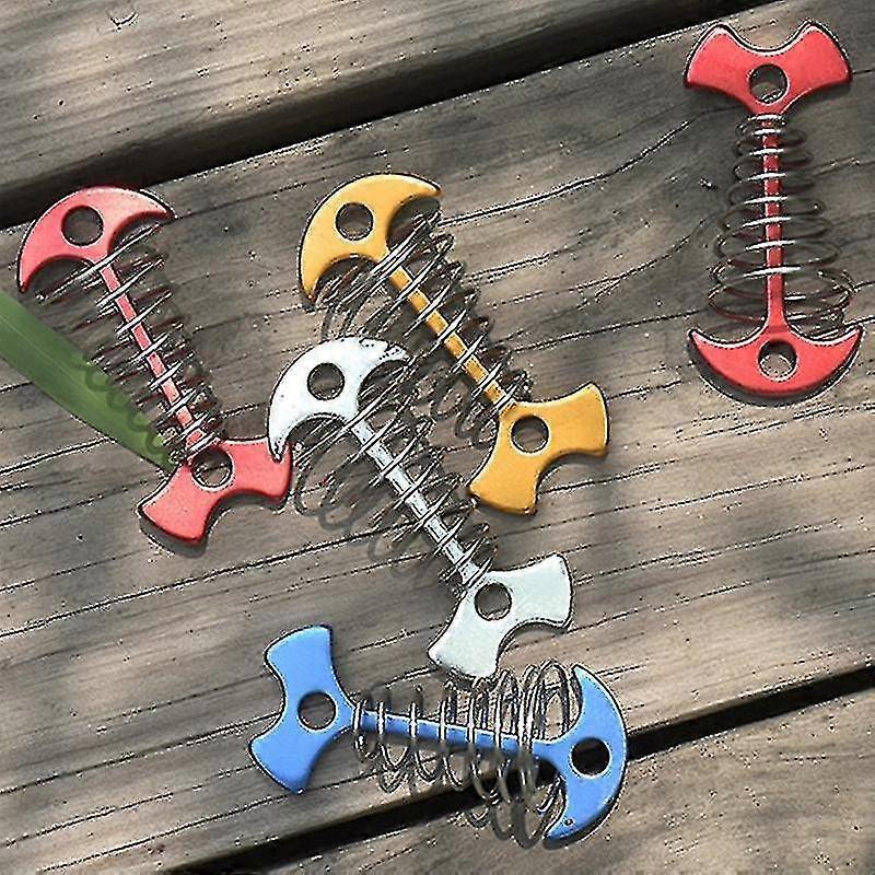10pcs Adjustable Plank Floor Spring Anchor Tent Pegs Buckle Outdoor Awning Deck Fixed Nails Camping