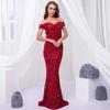 Новый дизайн весна-лето банкетный одно плечо пайетки золото тяжелая промышленность вечернее платье женское платье-рыбка платье