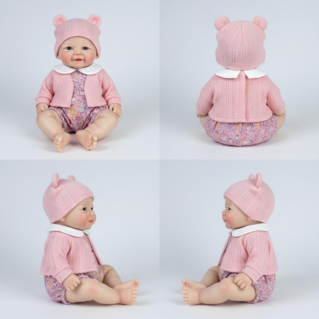 12-дюймовая Розовая Кардиганная Кукла Q-bouncy, Игрушка, Подарок для Ребенка - Маленькая Силиконовая Куртка-Симулятор, Рождественский Подарок