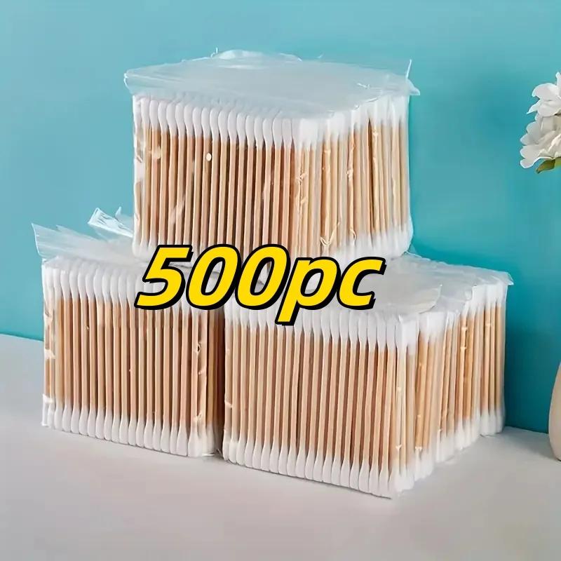500pcs Bamboo Double-Ended Cotton Swabs Gentle for Ears Makeup Multi functional dual head cotton swab for one-time cleaning
