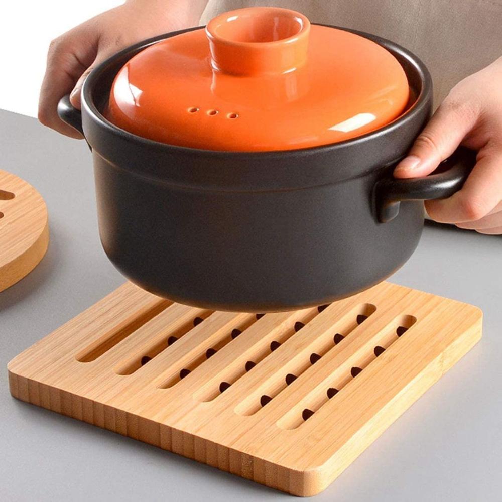 Home Hollow Heat Resistant Non-Slip Natural Pan Stand Insulation Mat Dishes Holder Pot Trivet