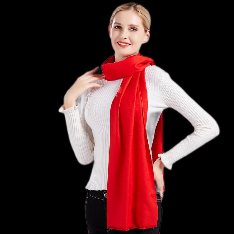 SIYUTANG Faux Cashmere Chinese Red Scarf