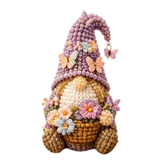 Набор для изготовления украшения-гнома из бусин DIY, 3D-набор для рукоделия «Садовый гном из бусин», Сделайте милую ручную фигурку для украшения дома, Веселый набор для творчества для начинающих, Уникальный подарок без клея