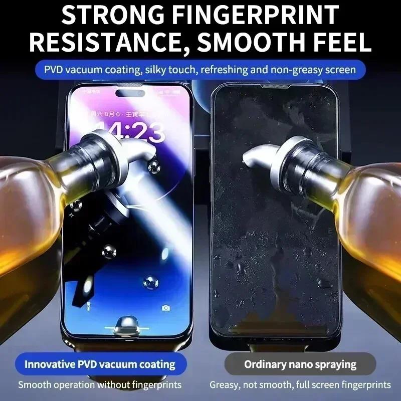 Олеофобное покрытие Без пыли Легкая установка Защитное стекло для IPhone 16 14 11 13 12 15 Pro Max 7 8 Plus Mini XS X XR Glass2