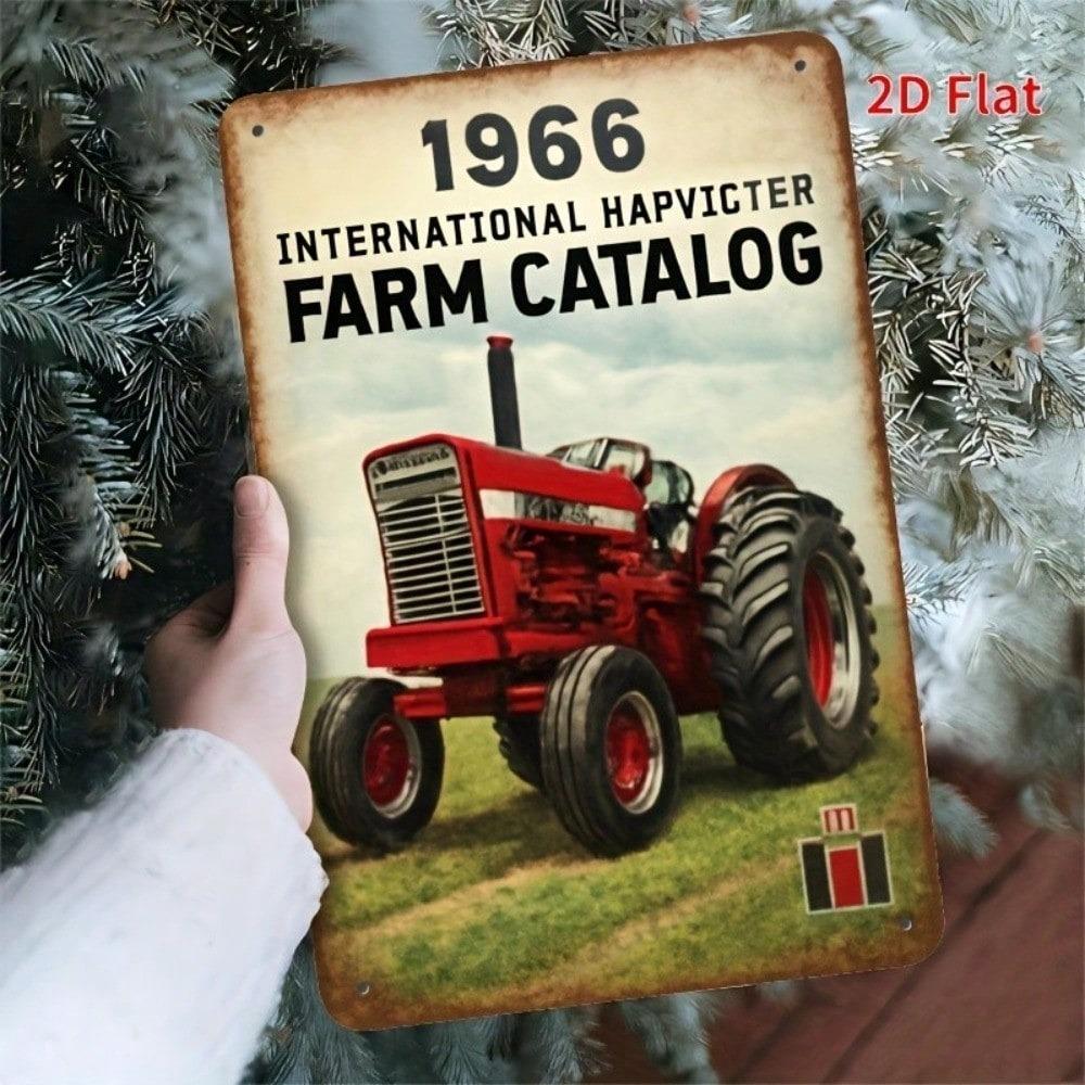 Старинный Фермерский Трактор Металлическая Жестяная Табличка 1966 Рустикальное Настенное Искусство Мужская Берлога Гараж Бар Декор