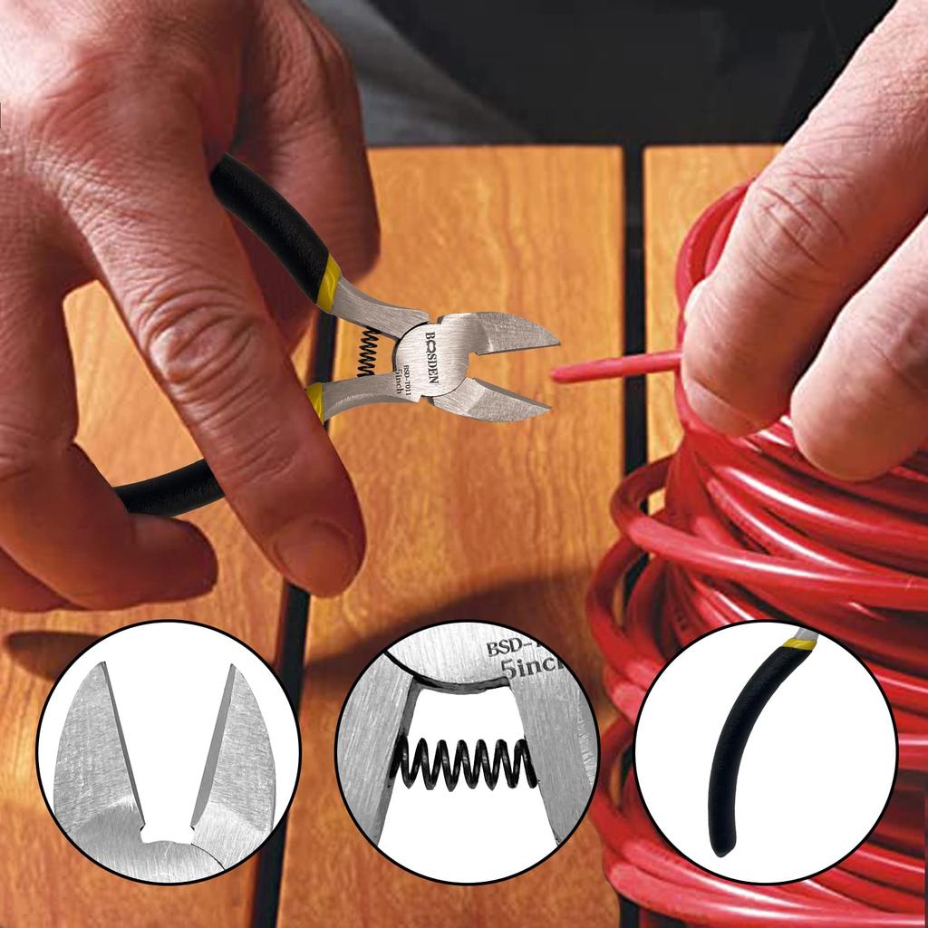 Плоскогубцы BOOSDEN 4, резиновые, маленькие, радио, сантехнические, набор ручных инструментов, набор, детали, молоток, кусачки, плоскогубцы, работа, работа, ударопрочный, противоскользящий,