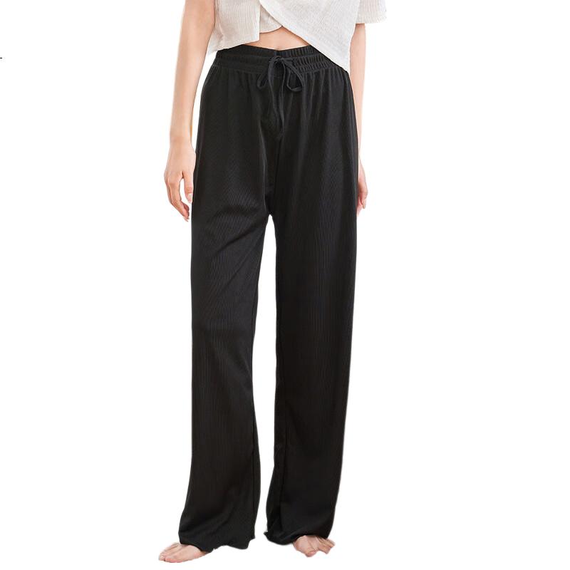 LangSha Women's Ice Silk Ultra-Thin Cooling Simple Sleep Pants, Plus Size