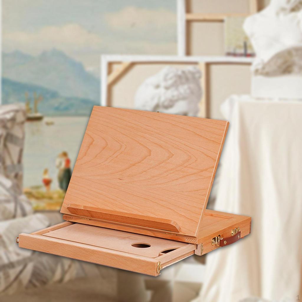 Деревянная мольбертовая коробка, складная коробка для хранения картин для рисования, составления поваренной книги