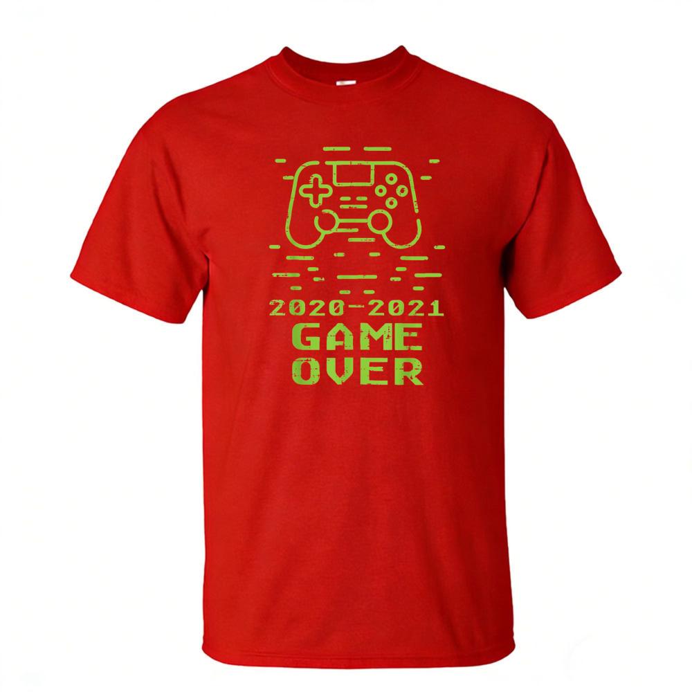 Vintage Game Controller Graphic T Shirt 20202021 Game Over Print Tee Retro Gaming Loose Fit Cotton Unisex Short Sleeve Tops