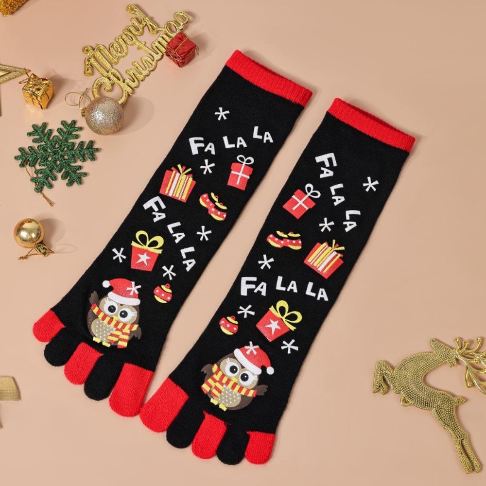 Winter Warm Christmas Toe Socks Cartoon Printed Leg Warmer High Socks Women Boot Sock  Xmas Party