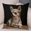 Cute Pet Animal Pillowcase Decorative Cute Puppy Chihuahua Pillowcase Soft Plush Cushion Cover for Car Sofa Home 45x45cm