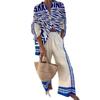 European and American new models, creative fish shading casual suit, loose sports wide-leg pants, marine elements women's casual suit